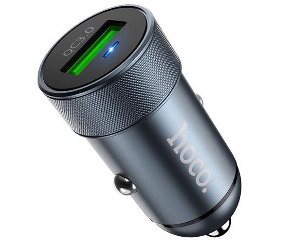 Пристрій зарядний автомобільний Hoco Z32 QC 3,0 3A Usb Сірий