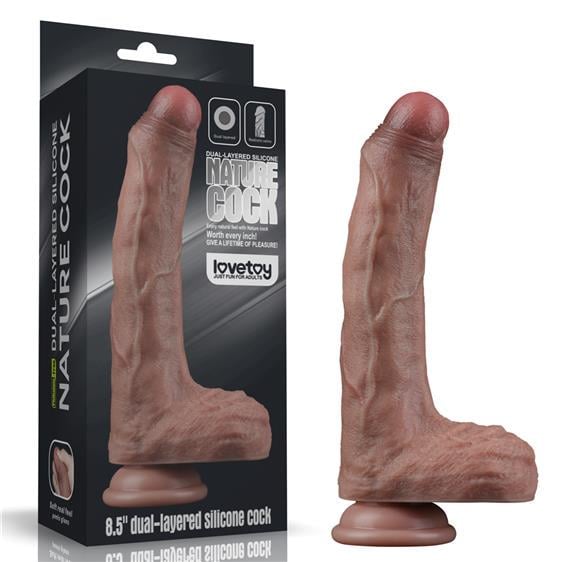 Фалоімітатор Dual-Layered Silicone Cock #3 8,5" Brown (6452LV411045)