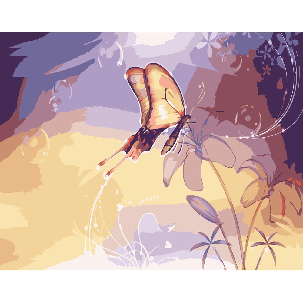 Картина по номерам Strateg Премиум Абстракция с бабочкой 40х50 см (DY142)