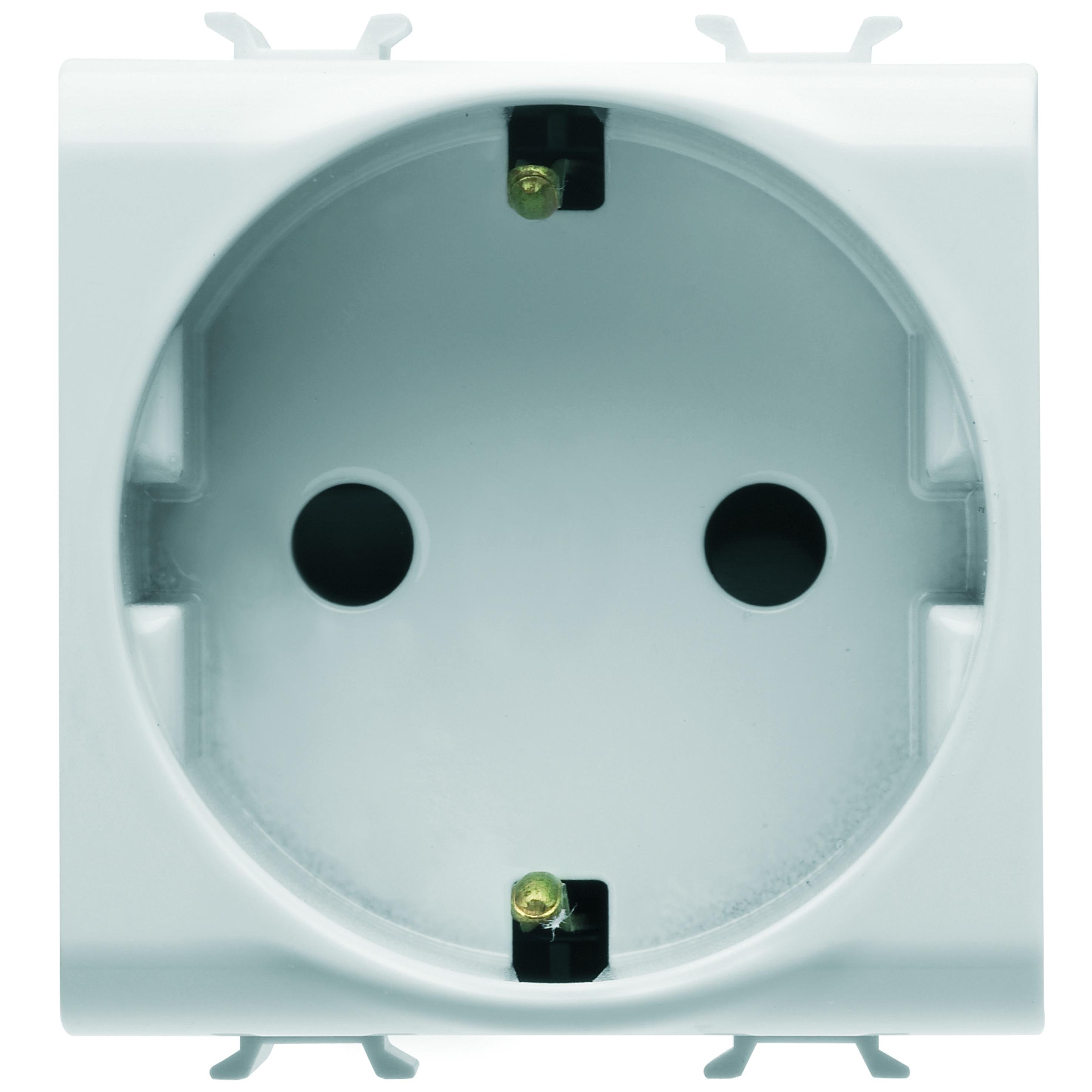 Розетка із заземленням Gewiss Chorusmart з захисними шторками технополімер Білий глянцевий (GW10241)