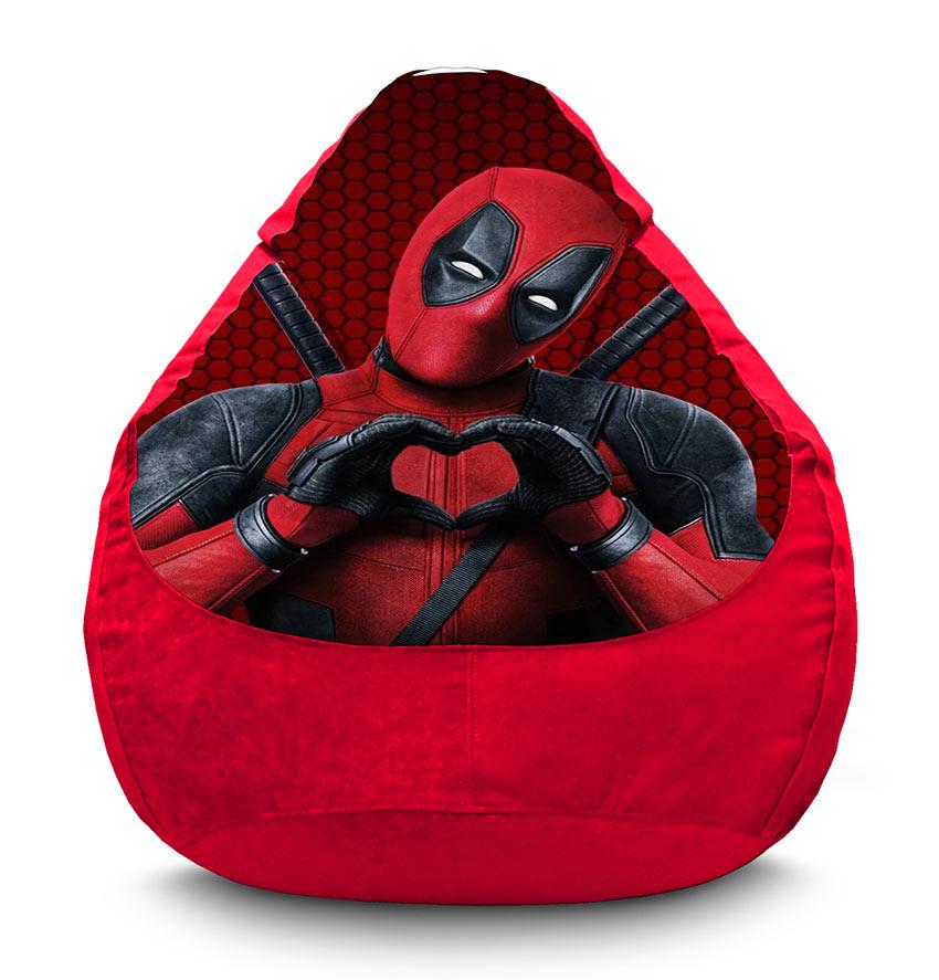 Кресло-мешок iPuff Deadpool Heart Marvel флок XL 80x110 см Красный (113910) Кресло-мешок iPuff Deadpool Heart Marvel флок XL 80x110 см Красный (113910)