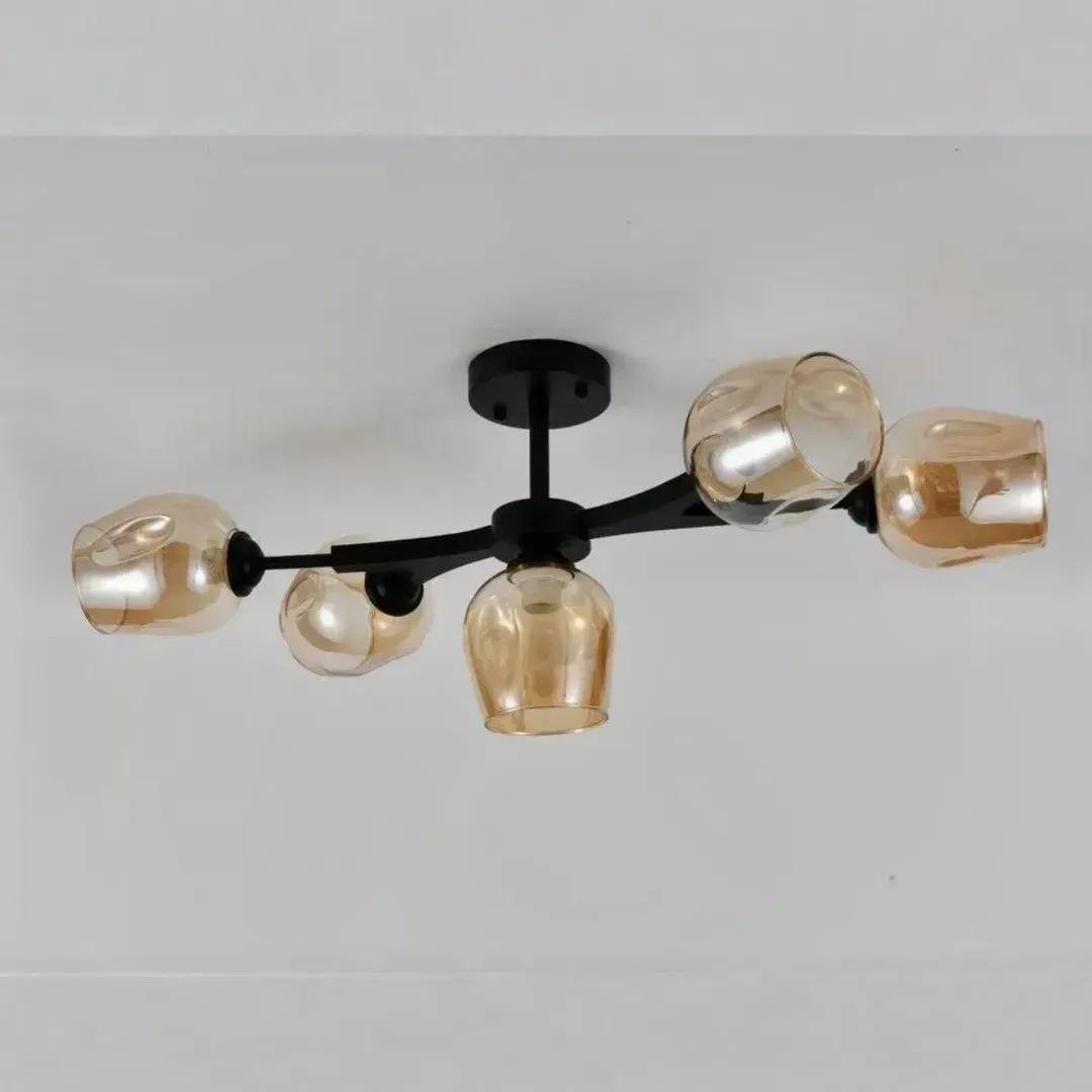 Люстра потолочная Sirius Модерн на пять плафонов Е27 IP20 L0003-4+1 BK Черный (28687234)