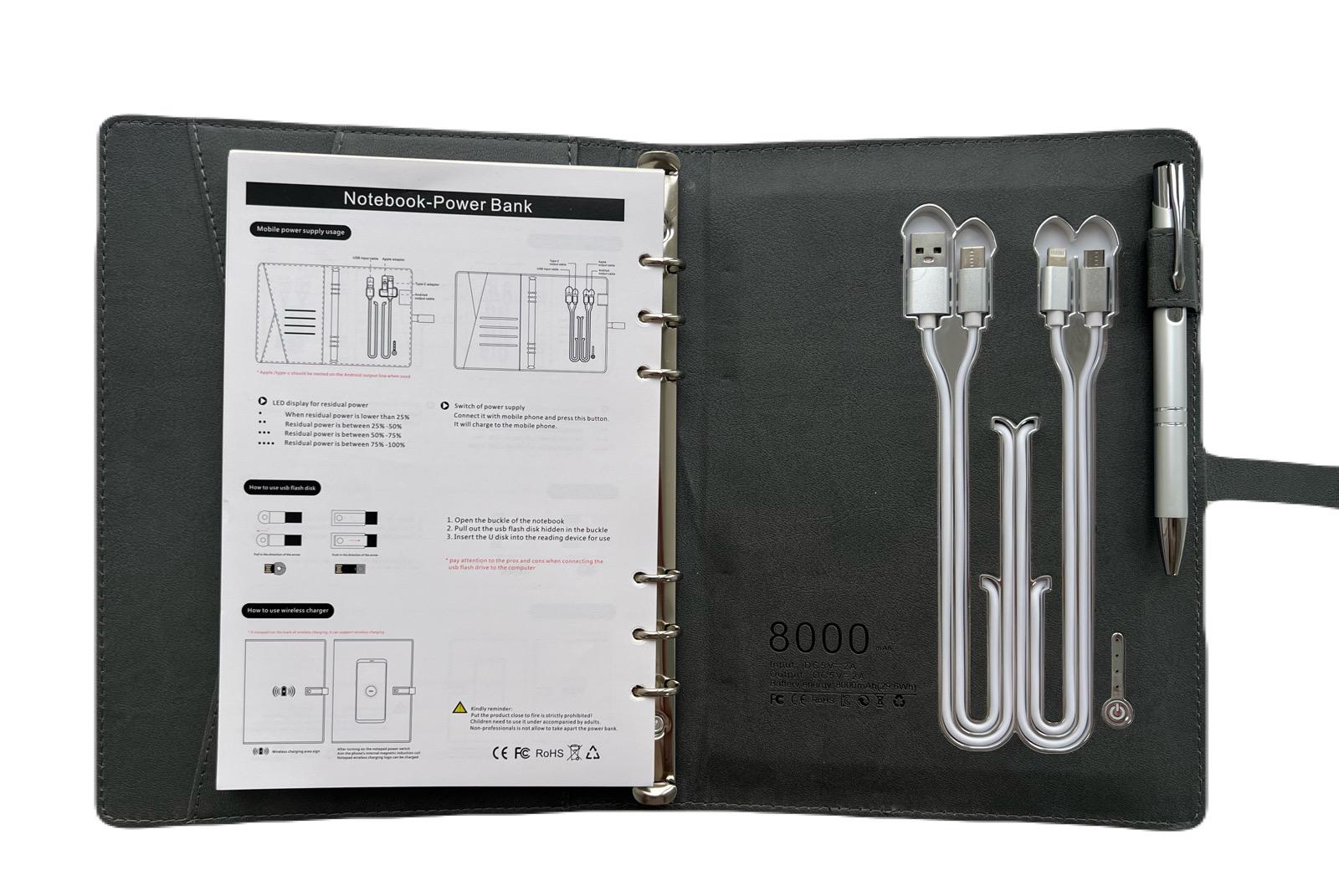 Блокнот-ежедневник AB tech Colorful c беспроводной зарядкой/Power Bank и USB flash 16 Gb Серый - фото 7 Блокнот-ежедневник AB tech Colorful c беспроводной зарядкой/Power Bank и USB flash 16 Gb Серый - фото 7