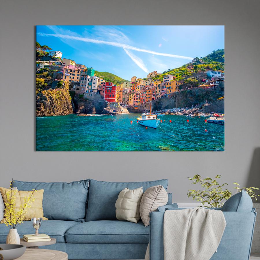 Картина город Сказочный вид на Лигурию 80x54 см (A753-1)