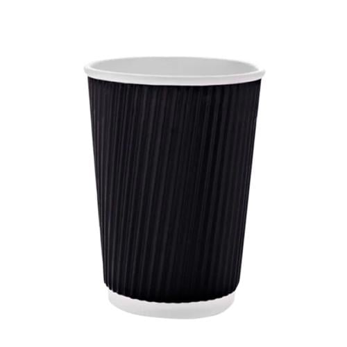 Стакан гофрированный 340 мл 20 шт. Черный (00489)