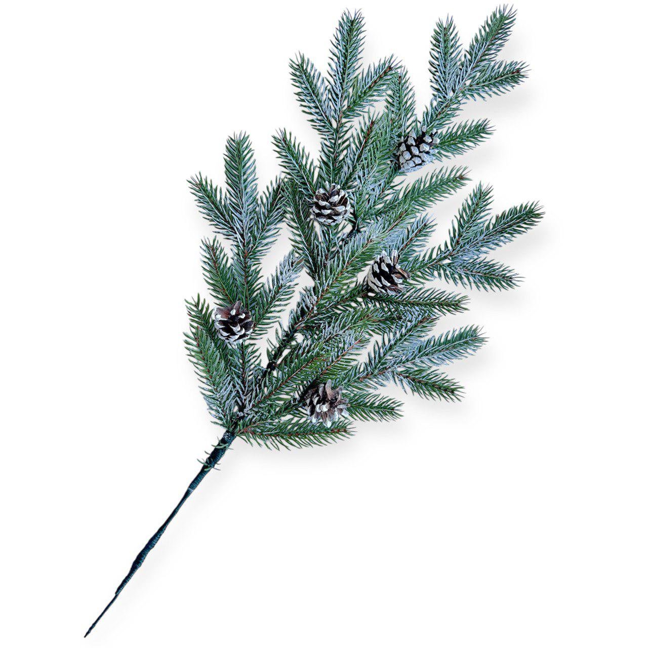 Гілка лита з шишками ПЛАСТМАКС в зборі 60 см Зелений (3040)