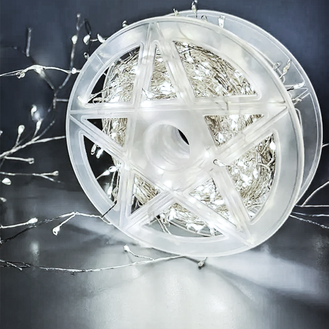 Гирлянда светодиодная мишура Роса 30 м 900 LED от сети 220V прозрачный провод Белый