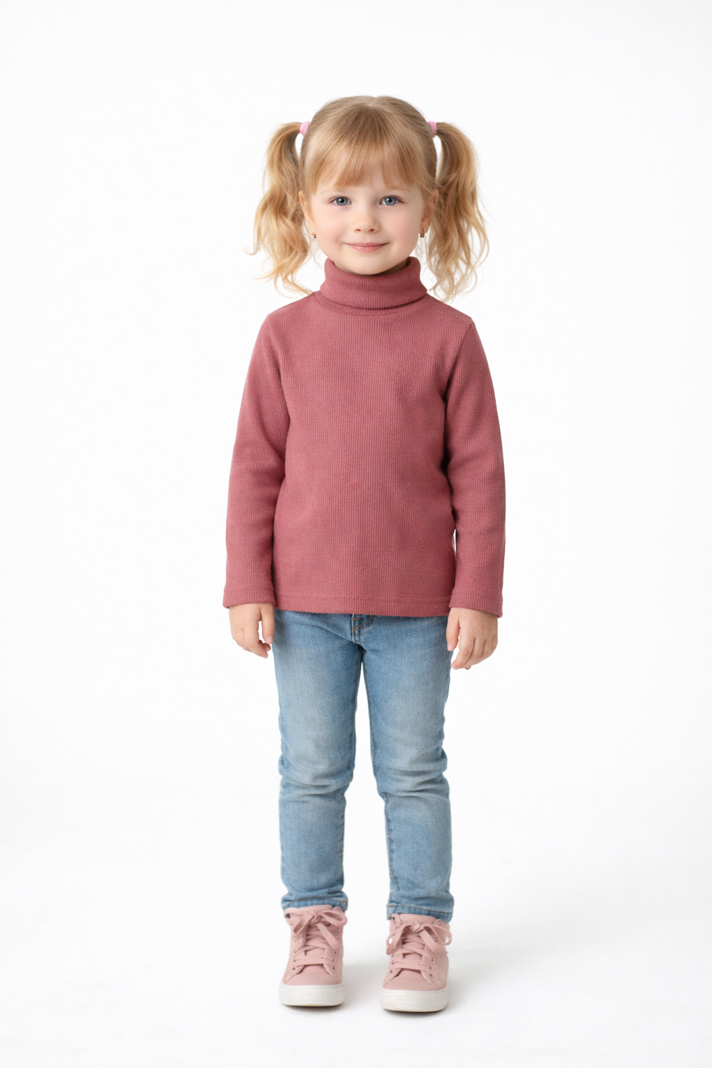 Гольф дитячий в рубчик Тімі текс 86-92 см Рожевий