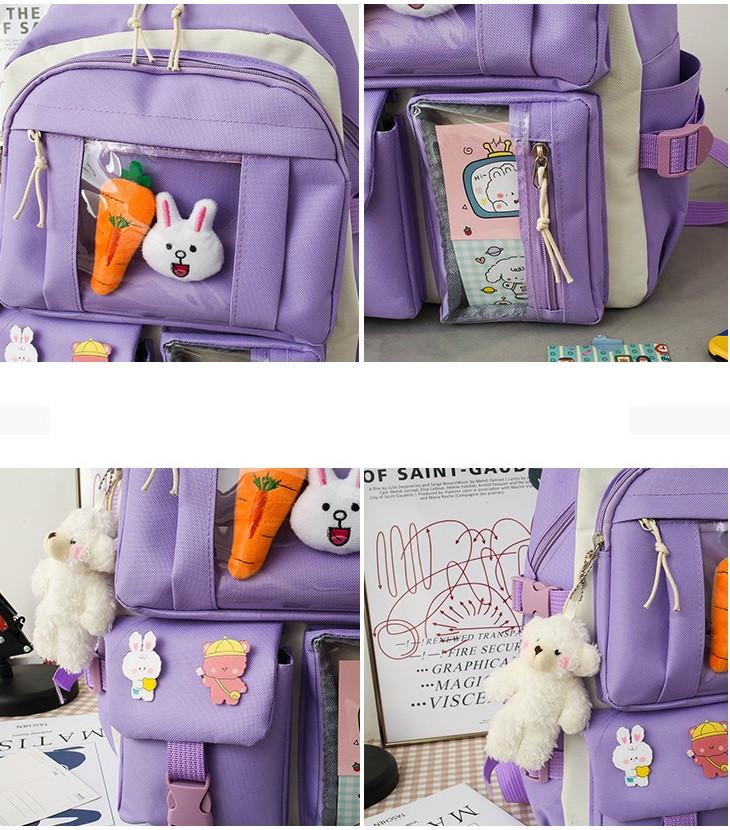 Шкільний рюкзак та сумка/косметичка та пенал для дівчинки Flash Бузковий (1177035520) - фото 9 Шкільний рюкзак та сумка/косметичка та пенал для дівчинки Flash Бузковий (1177035520) - фото 9