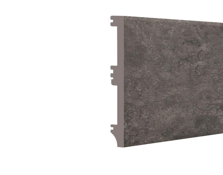 Плинтус дюрополимерный 10х100 мм Темный бетон (10010Р-19165)