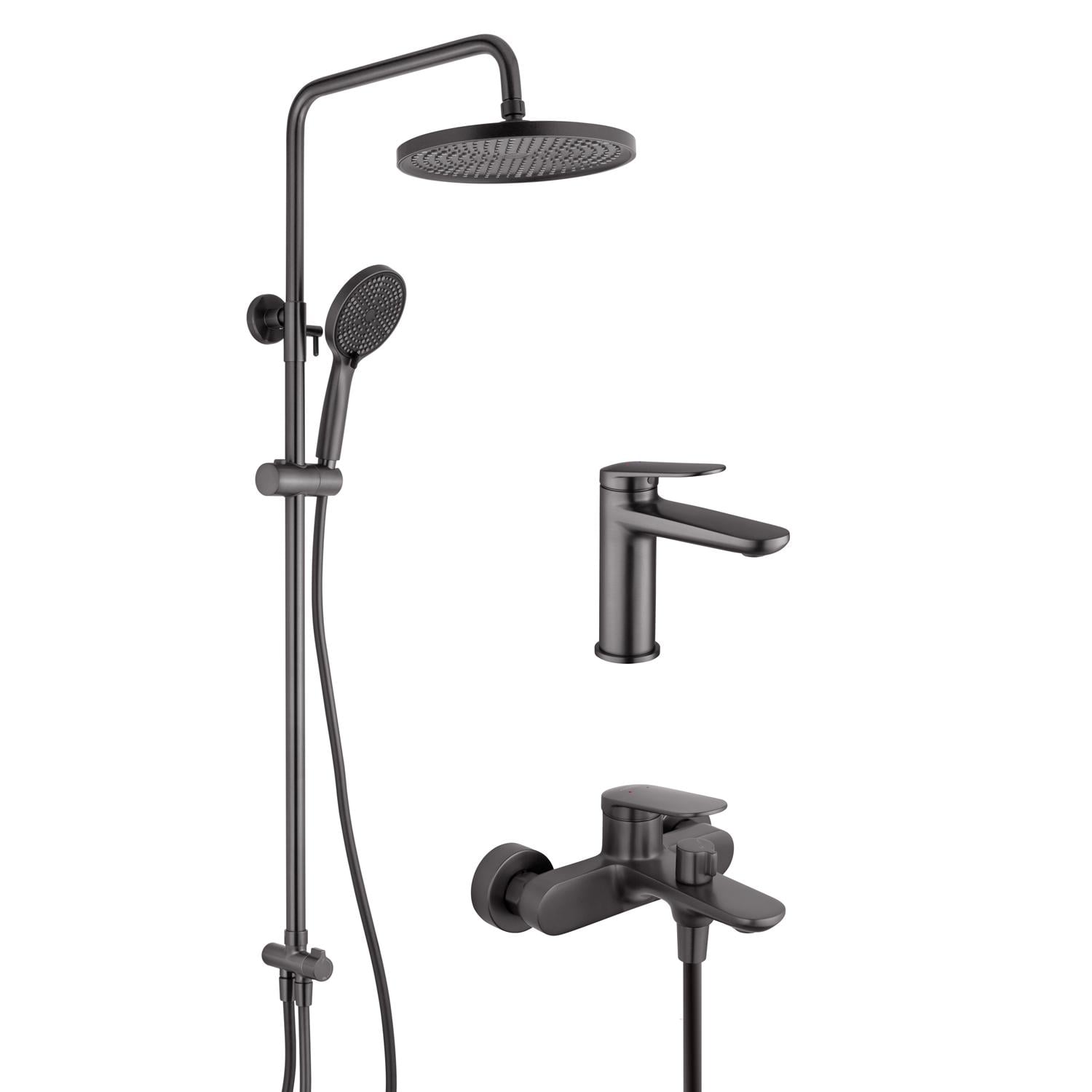 Набір змішувачів для ванни Kroner Element 211801-5301 латунний Графітовий (115750)