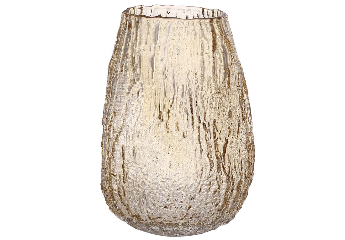 Ваза стеклянная BonaDi Амбер 20 см Светло-коричневый (591-373)