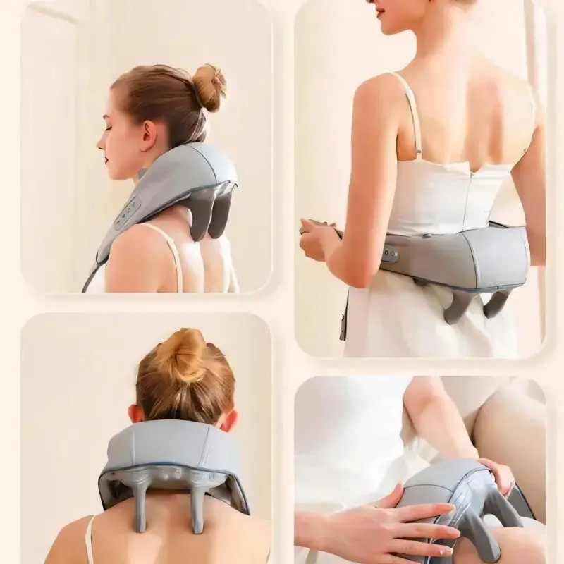 Массажер ударный для шеи и плеч Massager Shoulder Neck SF-L9 с аккумуляторным подогревом (23979172) - фото 9
