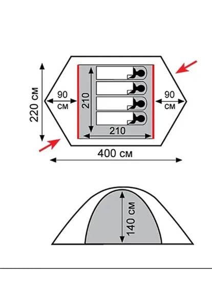 Четырехместная экспедиционная палатка Tramp Rock 4 V2 Серый (TRT-029) - фото 3 Четырехместная экспедиционная палатка Tramp Rock 4 V2 Серый (TRT-029) - фото 3