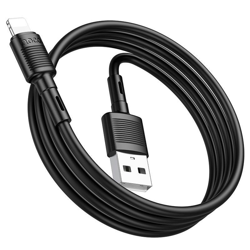 Кабель Hoco Lightning Victory charging data cable X83 1 м 2.4A Черный - фото 4