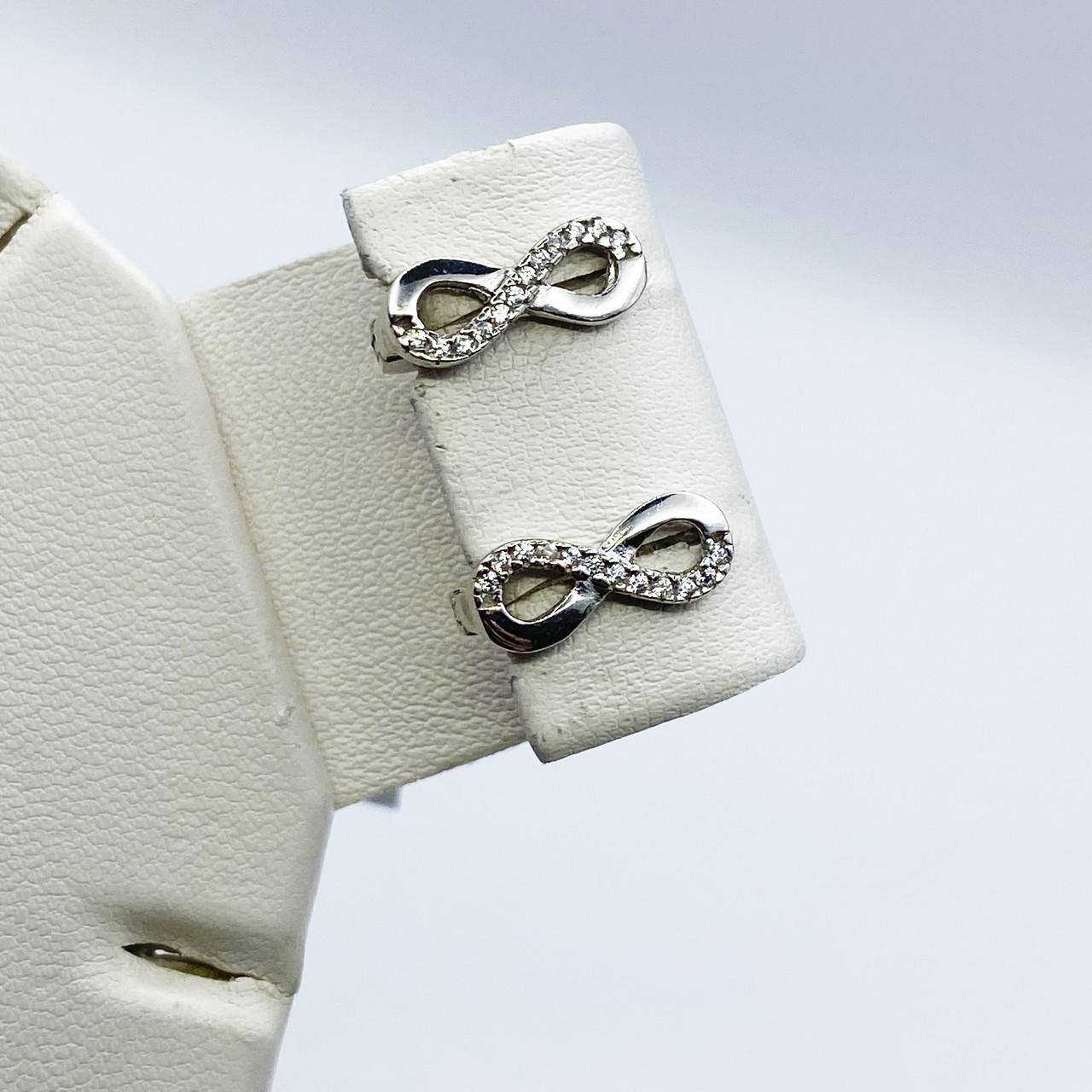 Серьги серебряные с кубическим цирконием Бесконечность 2,71 г (2040126986)