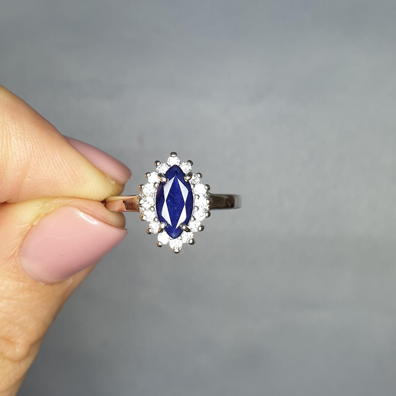 Кольцо серебряное с сапфиром р. 18 3,05 г (1393004489) Кольцо серебряное с сапфиром р. 18 3,05 г (1393004489)