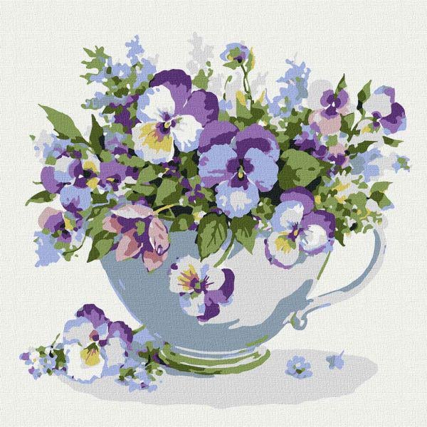 Картина по номерам Волшебные анютины глазки