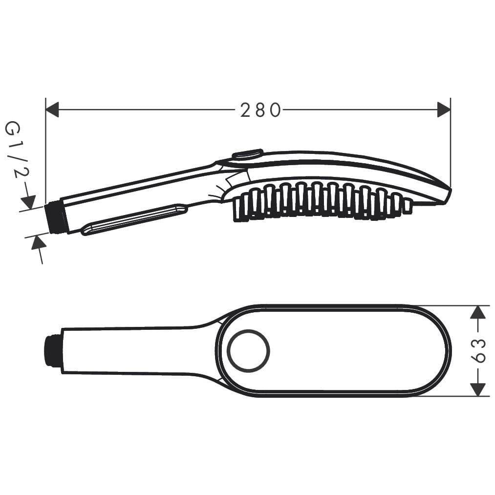 Душевая лейка Hansgrohe DogShower 26640700 с кнопкой 63 мм Белый (131520) - фото 2