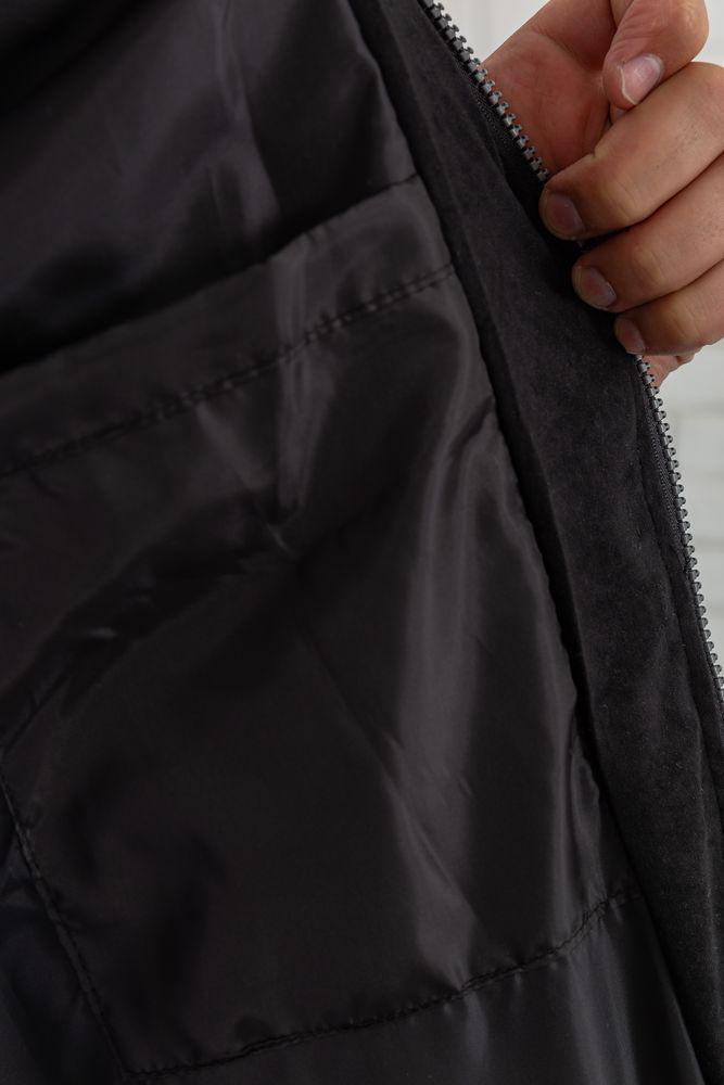 Бомбер чоловічий замшевий S Чорний (150670) - фото 6