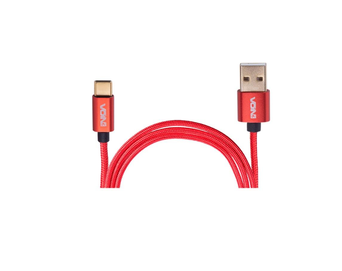 Кабель Voin USB-Type C 5А/ швидка зарядка/передача даних 1 vм Червоний (CC-1101C RD)