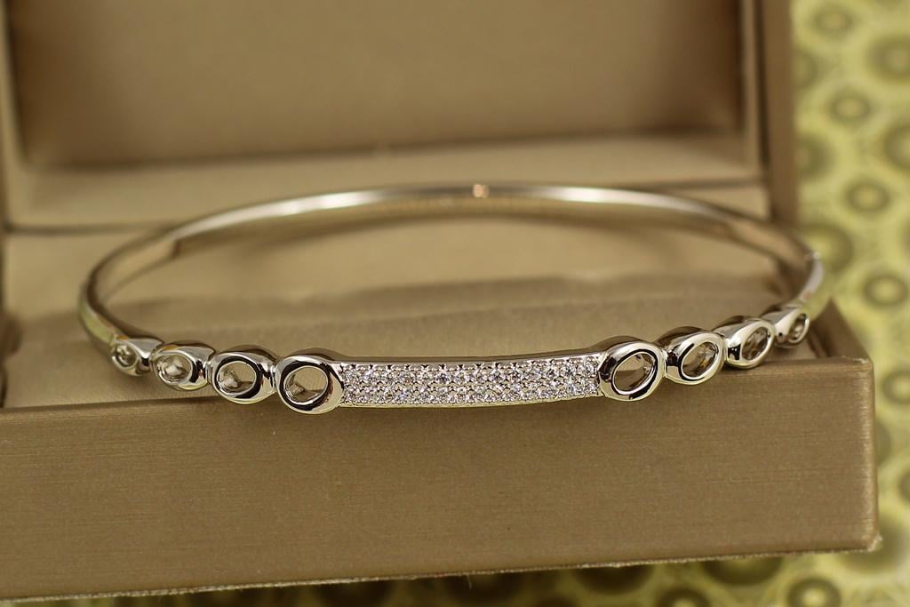 Браслет бенгл Xuping Jewelry Серебряные орбиты 17-19 см Серебристый (30771750)