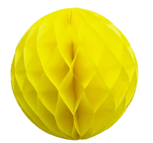 Шар из бумаги сота 20 см Желтый (051317)