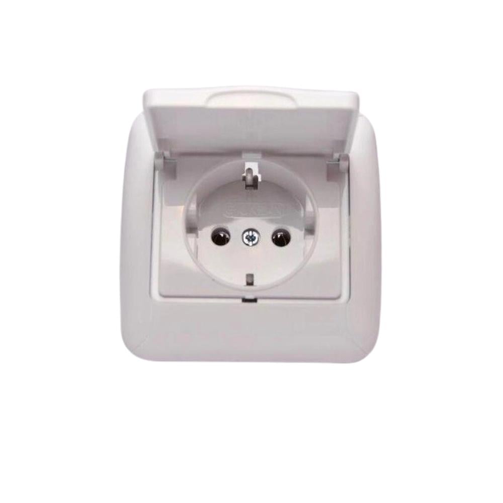 Розетка одинарна Gunsan Fantasy 1231100161117 із заземленням і кришкою Білий Розетка одинарна Gunsan Fantasy 1231100161117 із заземленням і кришкою Білий