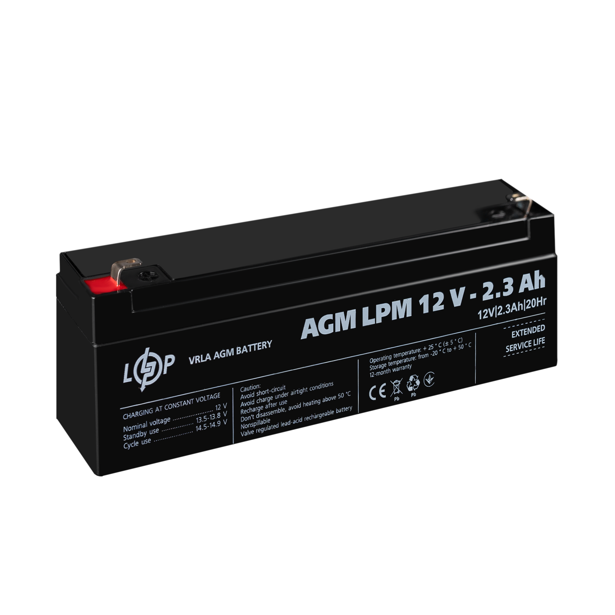 Акумулятор AGM LPM 12V-2,3 Ah - фото 3