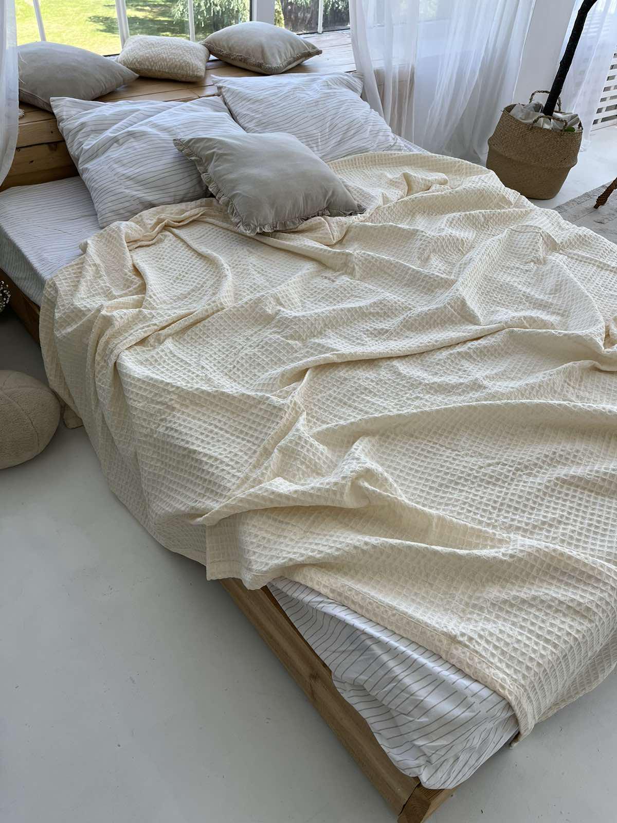 Покрывало ZEINTEX Greece вафельное 230х280 см Молочный (23599722) - фото 6