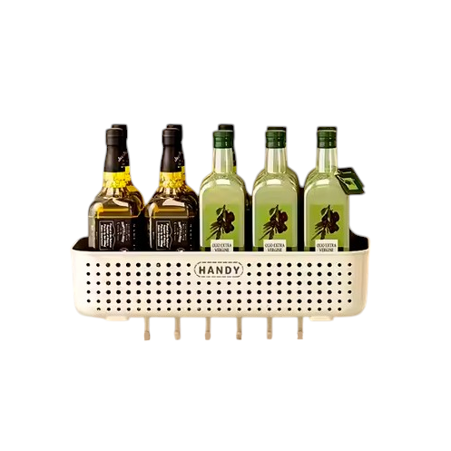 Органайзер для кухни с крючками настенный пластиковый 26х13х8 см Белый