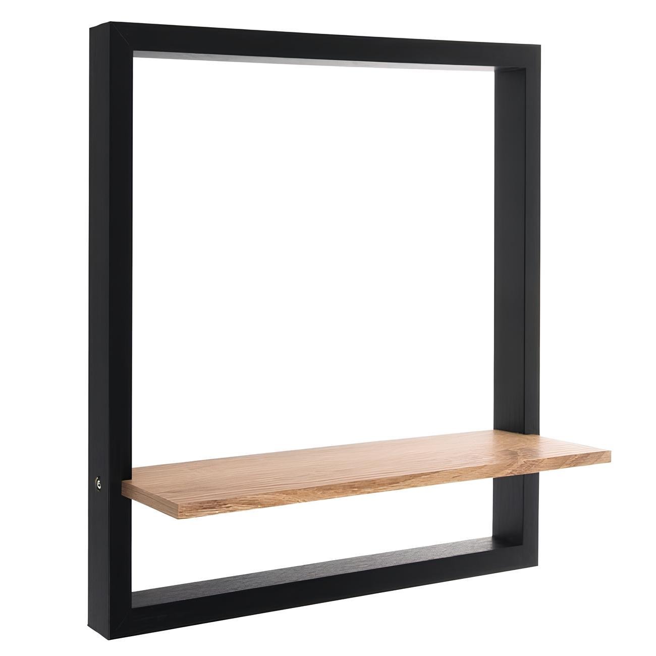 Полка навесная декоративная в черной рамке 40x10x40 см. Деревянный (30297622)