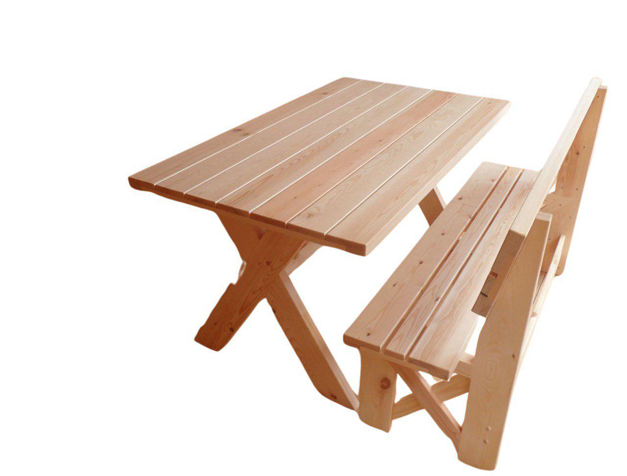 Комплект мебели из натурального дерева для сада/террасы/бани - фото 2 Комплект мебели из натурального дерева для сада/террасы/бани - фото 2