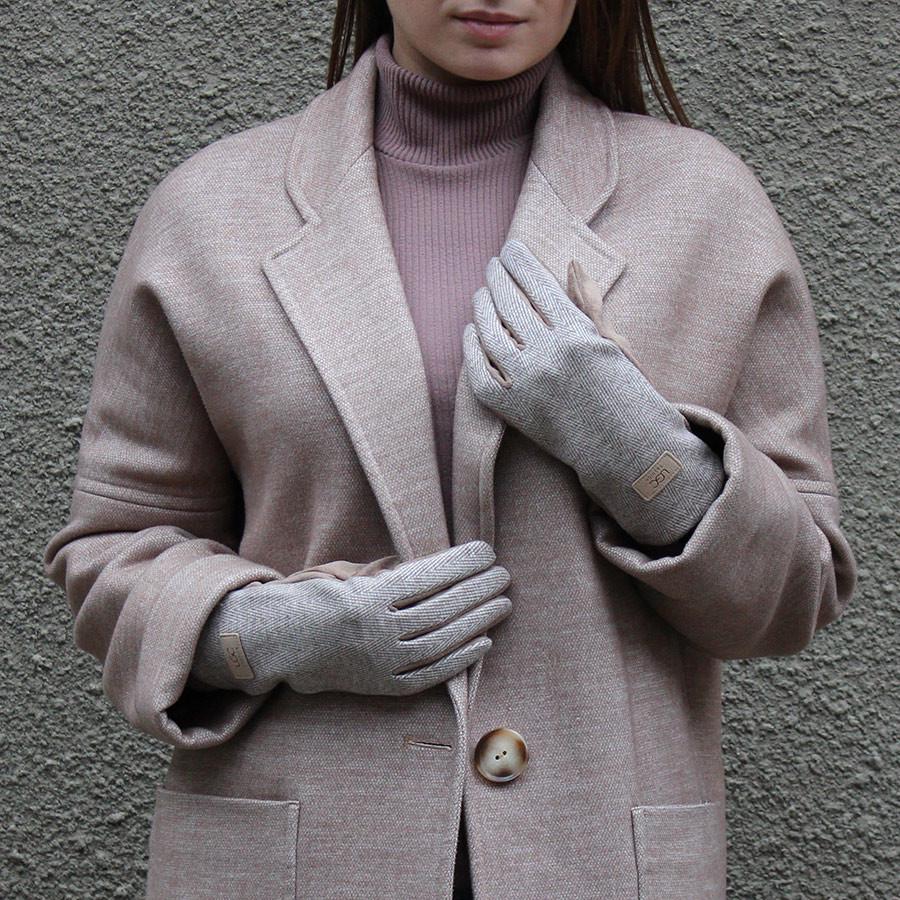 Рукавички жіночі текстильні D3609-3T демісезонні 7"-7,5" Бежевий (2818760322) - фото 2 Рукавички жіночі текстильні D3609-3T демісезонні 7"-7,5" Бежевий (2818760322) - фото 2