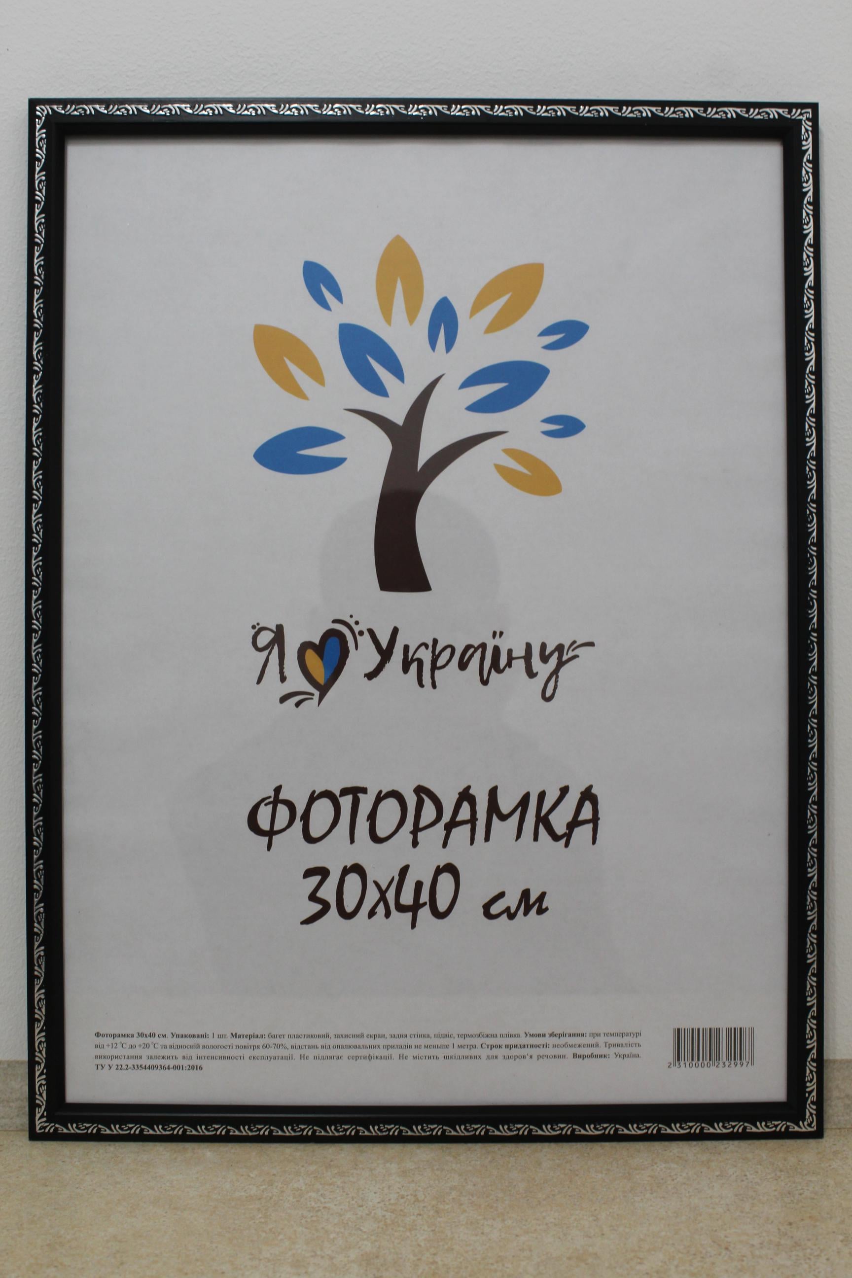 Фоторамка UAFRAME 1511A-1112S б/з стекло/картон 30х40 см Черный с серебряным накатом (19211242)