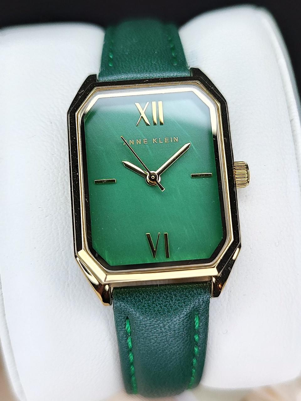 Наручные часы женские Anne Klein AK/3874GMGN с зеленым циферблатом и кожаным ремешком