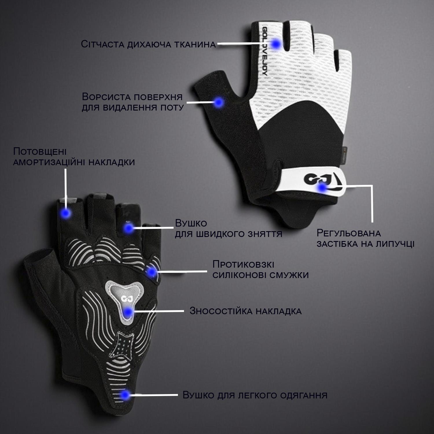 Велоперчатки без пальцев GDragon для спорта Серый (66_13_L_5) - фото 3 Велоперчатки без пальцев GDragon для спорта Серый (66_13_L_5) - фото 3