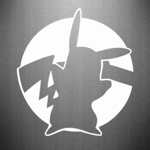 Наклейка Pikachu silhouette 22,8x25 см Белый (21562586)