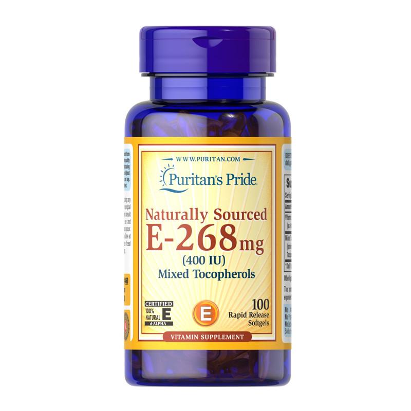 Витамин Puritan's Pride Naturally Sourced E-268 мг 400 IU Mixed Tocopherols 100 капс. (19617-01)