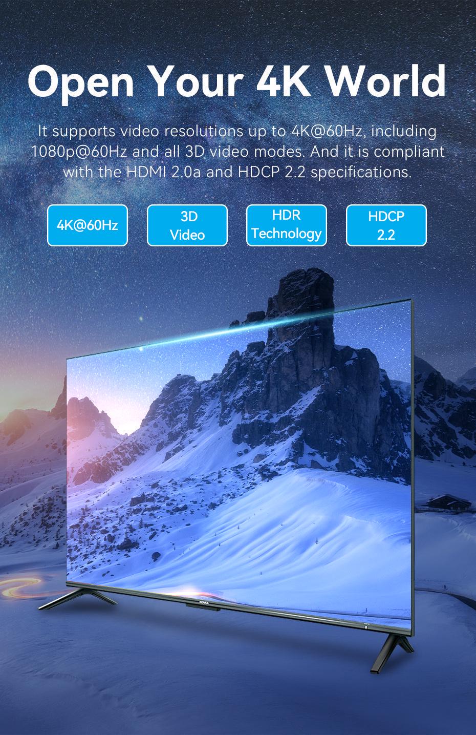 Комутатор HDMI Vention 5x1 з виведенням звуку Toslink 3,5 мм 4K 60Hz HDR HDMI 2.0 алюмінієвий з пультом ДК Синій (AKDL0) - фото 6 Комутатор HDMI Vention 5x1 з виведенням звуку Toslink 3,5 мм 4K 60Hz HDR HDMI 2.0 алюмінієвий з пультом ДК Синій (AKDL0) - фото 6