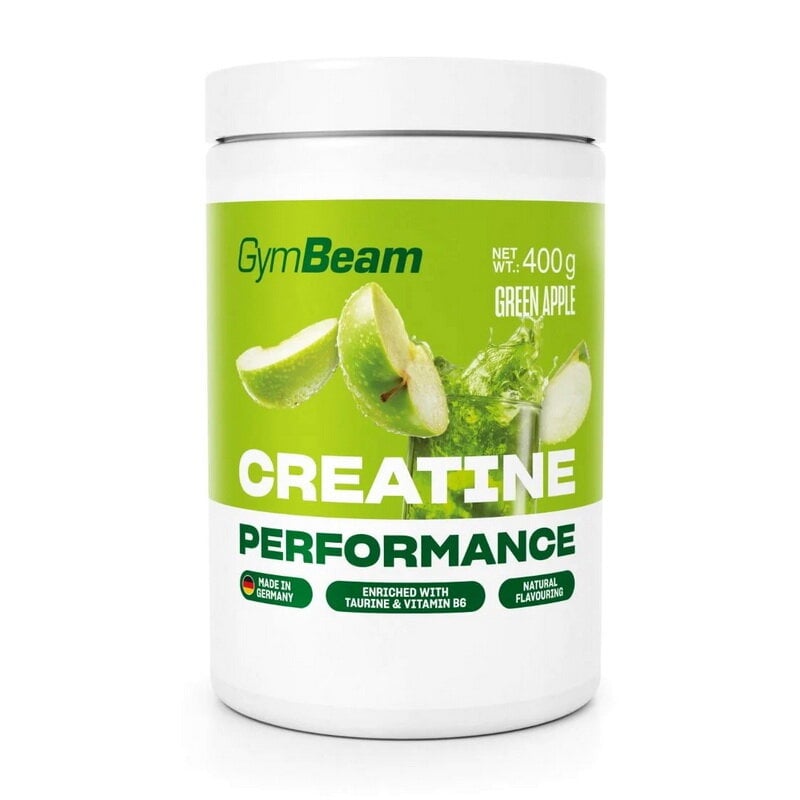 Креатин моногідрат з таурином і вітаміном B6 GymBeam Creatine Performance 400 г Зелене яблуко