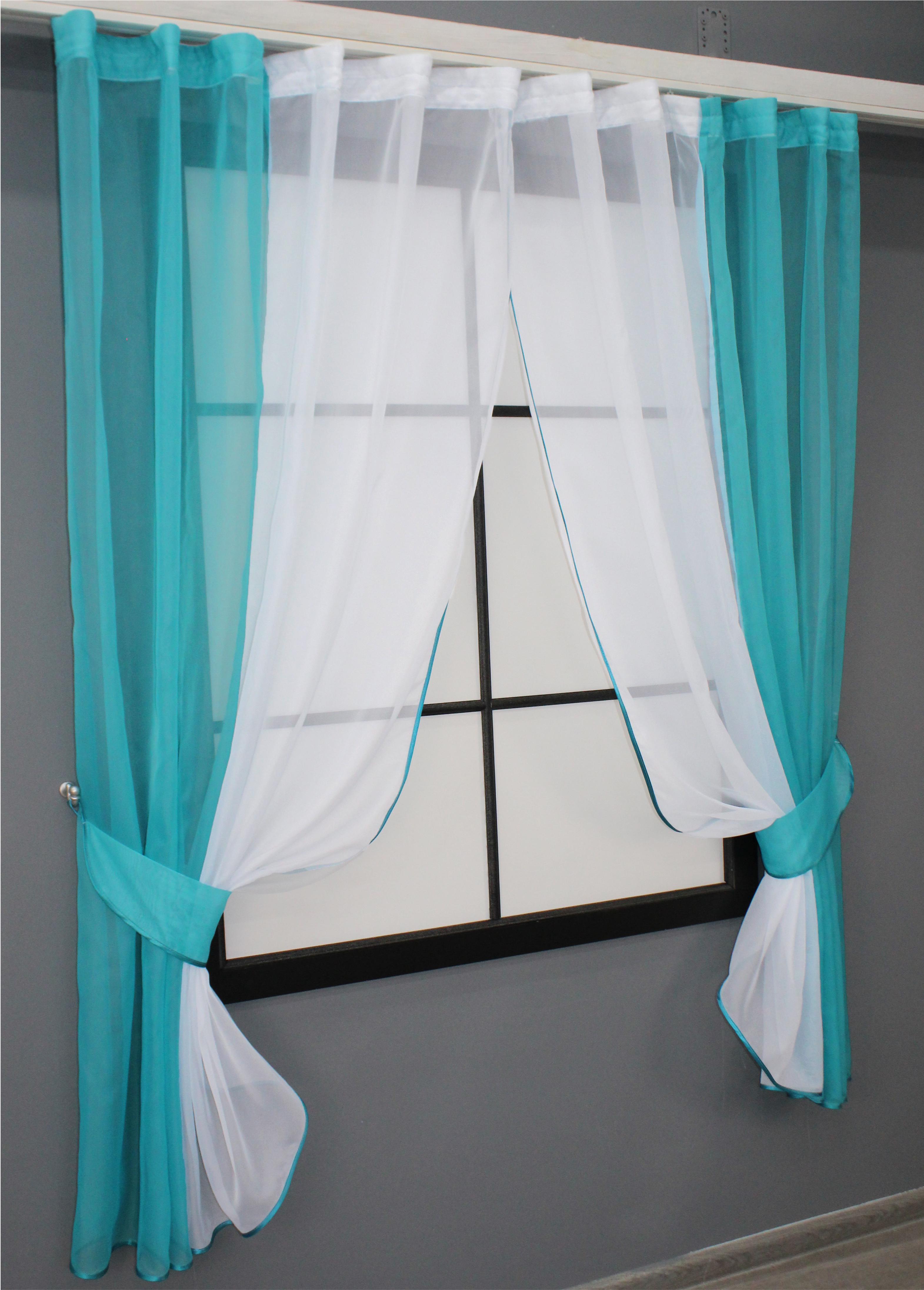 Штори кухонні VR-Textil № 017к комбіновані з підв'язками 265х170 см Лазурний/Білий (52-0676) - фото 2 Штори кухонні VR-Textil № 017к комбіновані з підв'язками 265х170 см Лазурний/Білий (52-0676) - фото 2