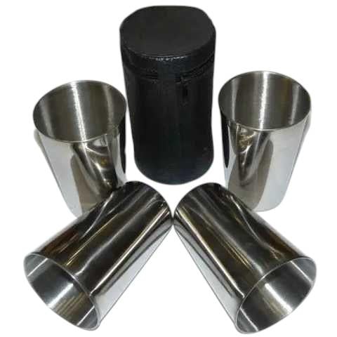 Набор производных рюмок из нержавеющей стали в чехле 4 шт. по 180 мл (S_PM-166)