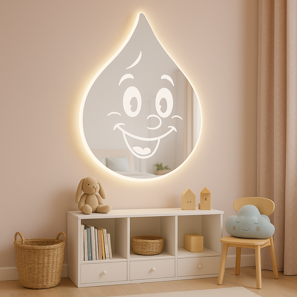 Зеркало "Капитошка" 75х50 см с LED-подсветкой для детской комнаты