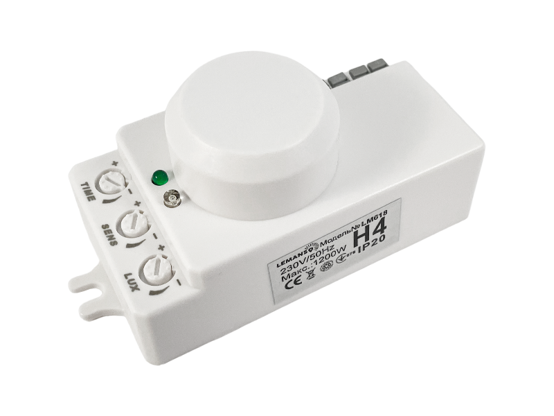 Датчик руху мікрохвильовий Lemanso LM618 360° Білий (6941)