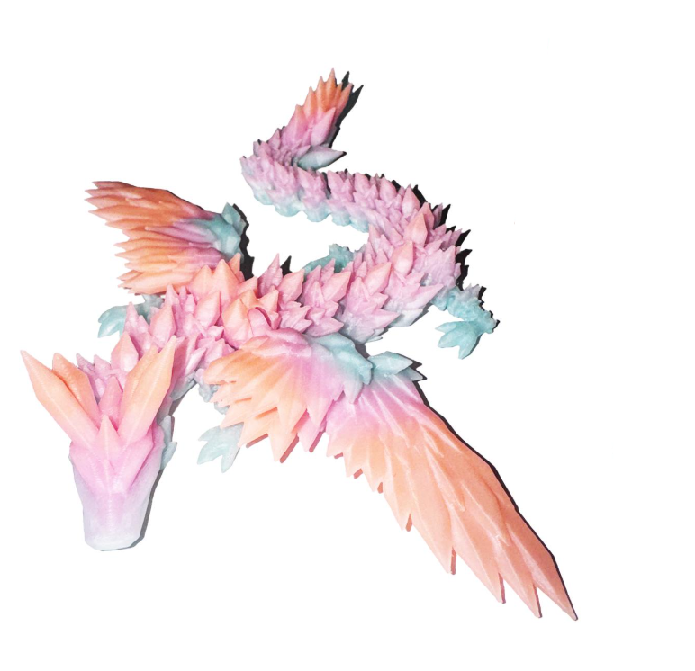 Игрушка антистресс 3D-печатный дракон 22 см Разноцветный