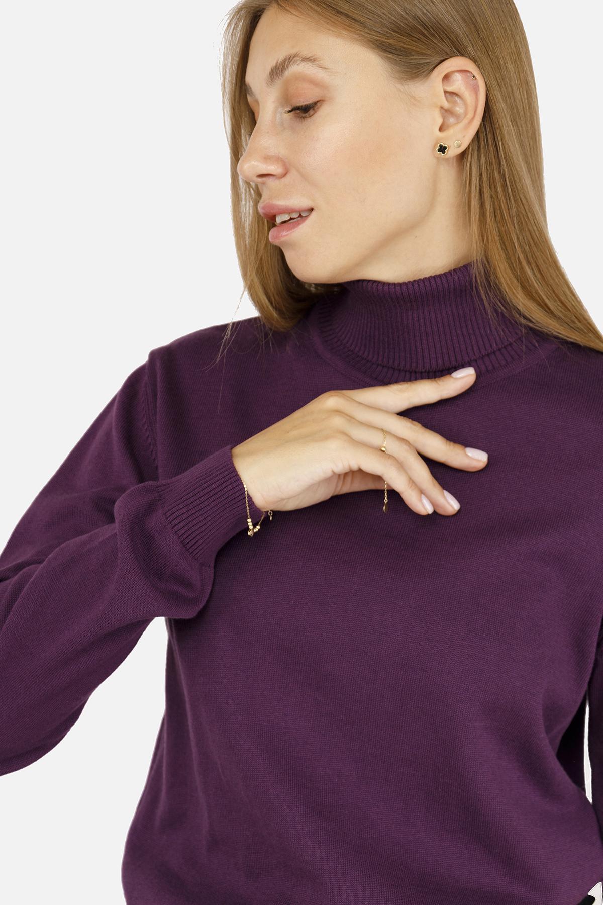 Гольф женский р. 42 Баклажанный (SKT001008670) - фото 3 Гольф женский р. 42 Баклажанный (SKT001008670) - фото 3