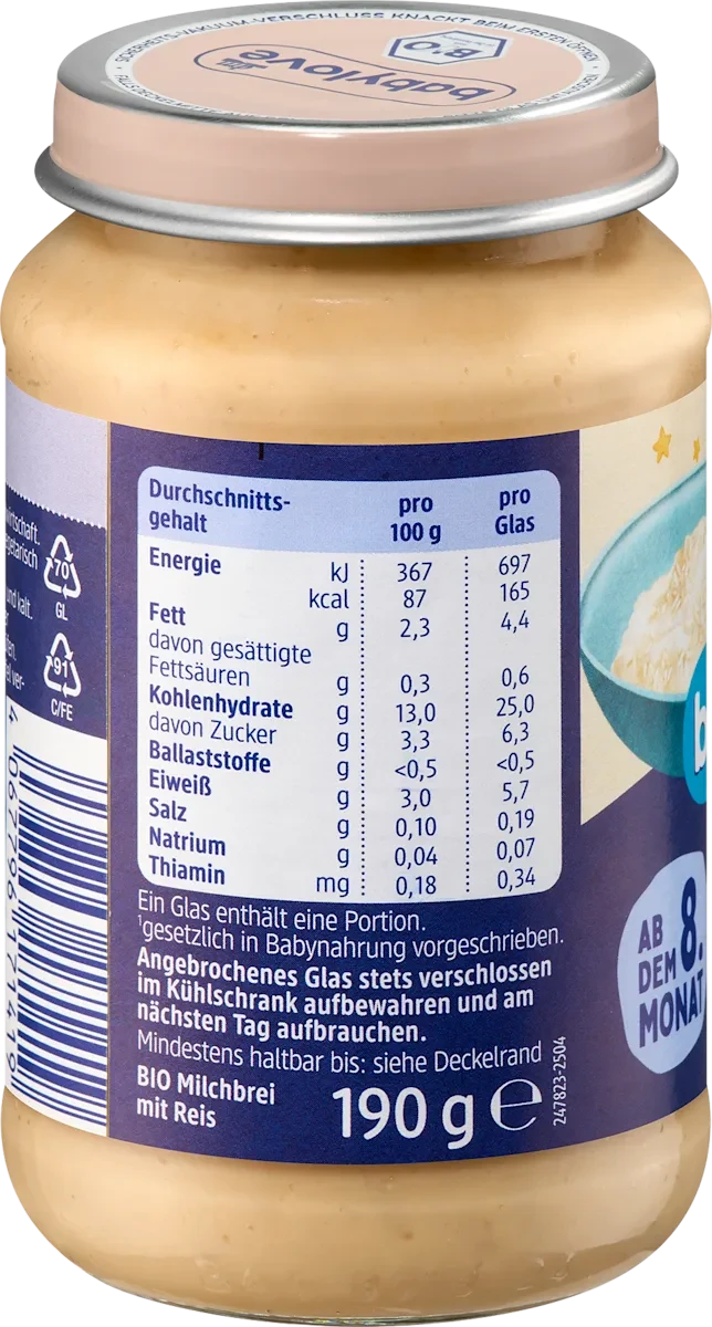 Пудинг молочно-рисовый для детей с 8 месяцев 190 г - фото 3 Пудинг молочно-рисовый для детей с 8 месяцев 190 г - фото 3