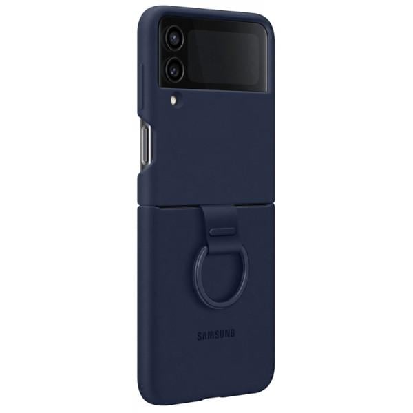 Оригинальный чехол Samsung Galaxy Z Flip 4 Silicone Cover with Ring Navy sm-f721b