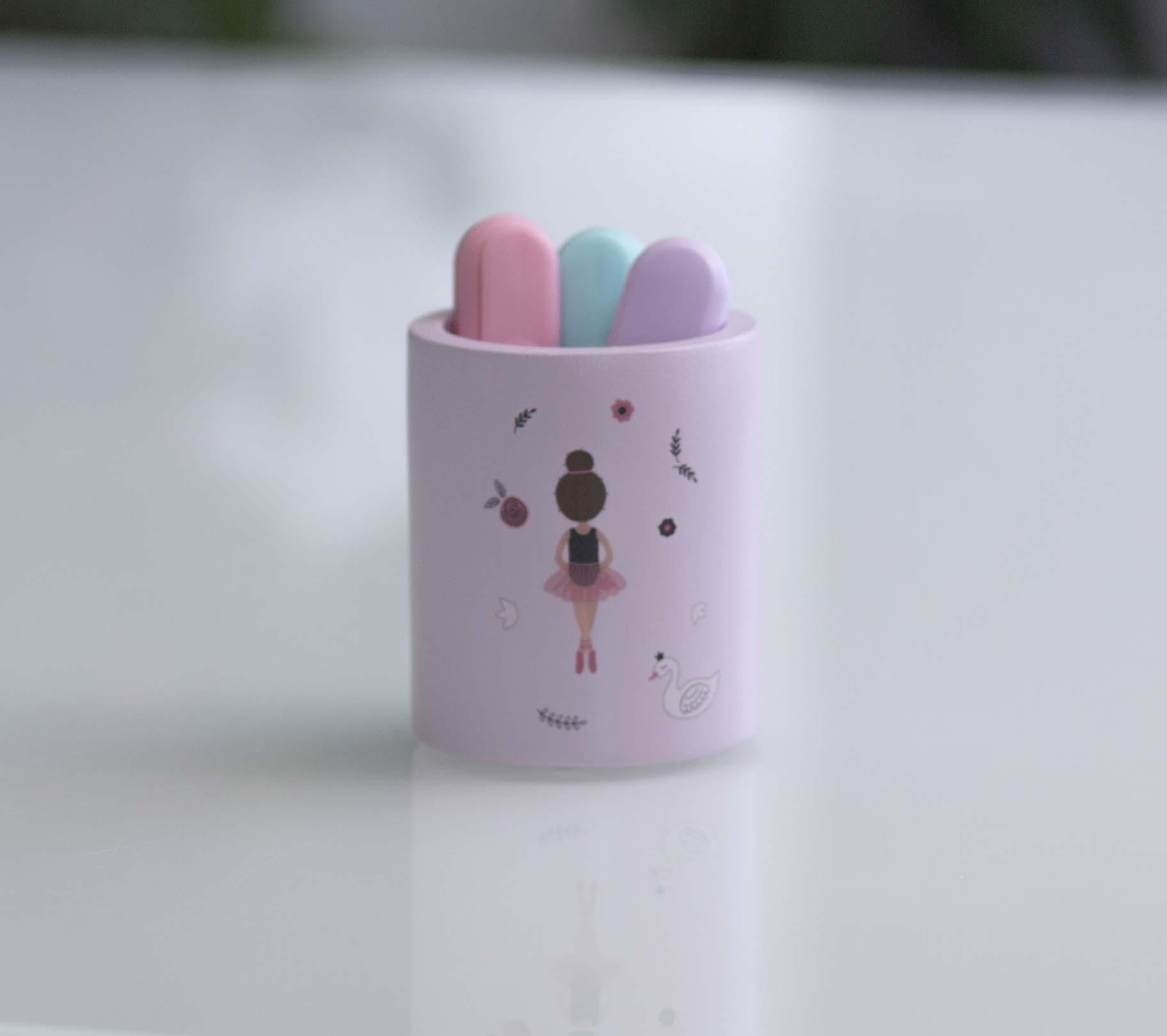 Подставка-органайзер для канцелярии CUTE Pink Ballerina (Cute Cup-1 Light Pink ballerina)